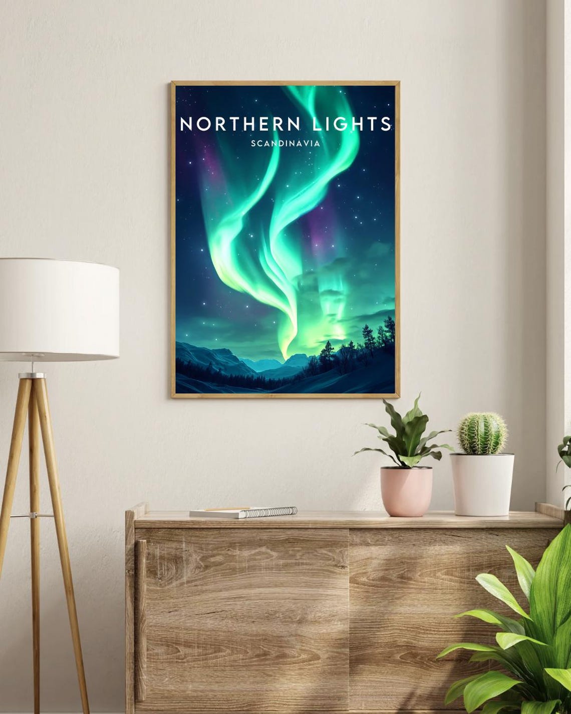 Northern Lights Travel Print Europe Europe Poster Northern Lights Poster Travel Wall Art Northern Lights Print Scandinavia Poster - Image 3