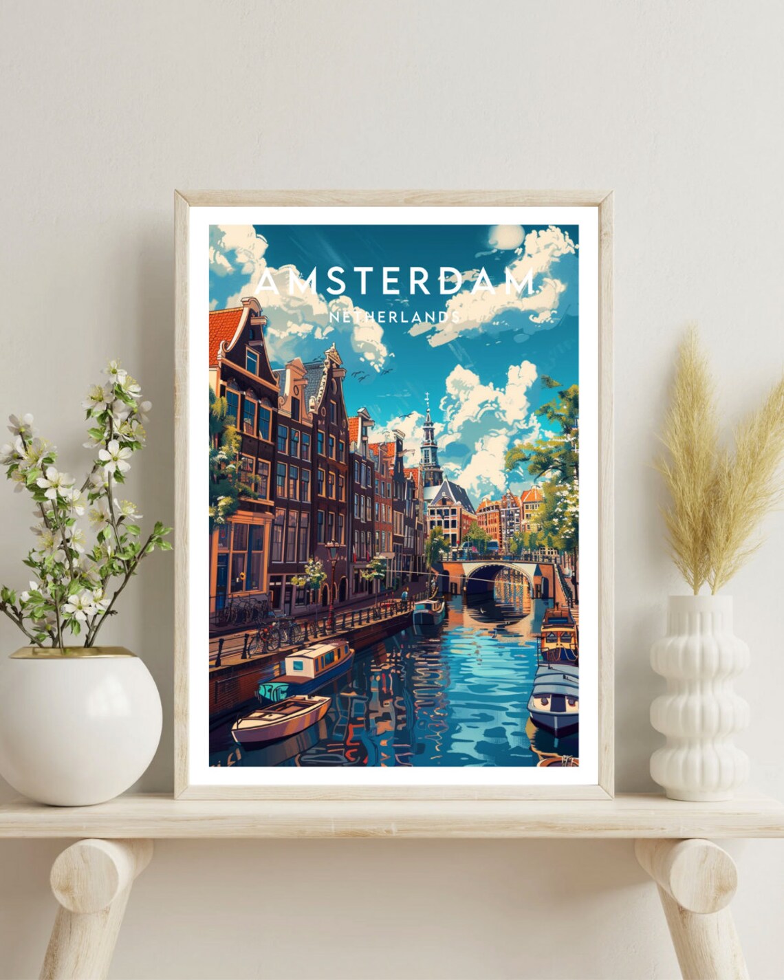 Amsterdam Travel Poster Netherlands Wall Art Print - Image 4