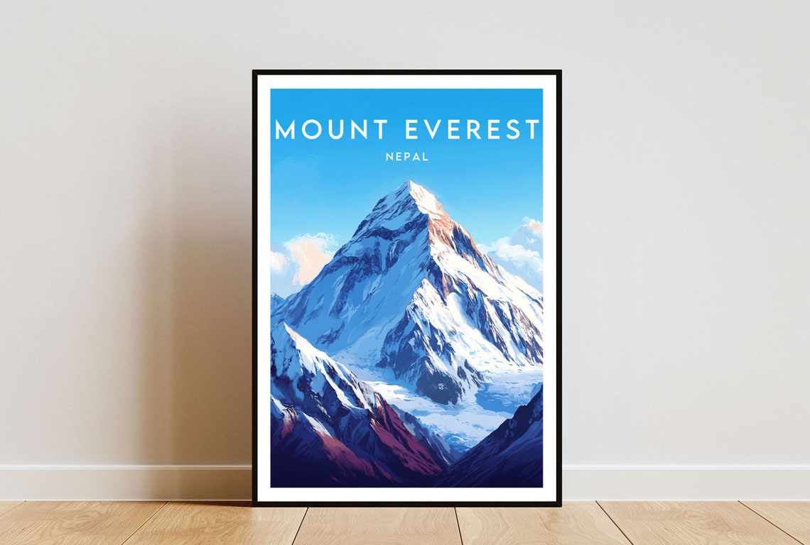 Mount Everest Nepal Snow Peak Himalaya Summit Travel Art Poster