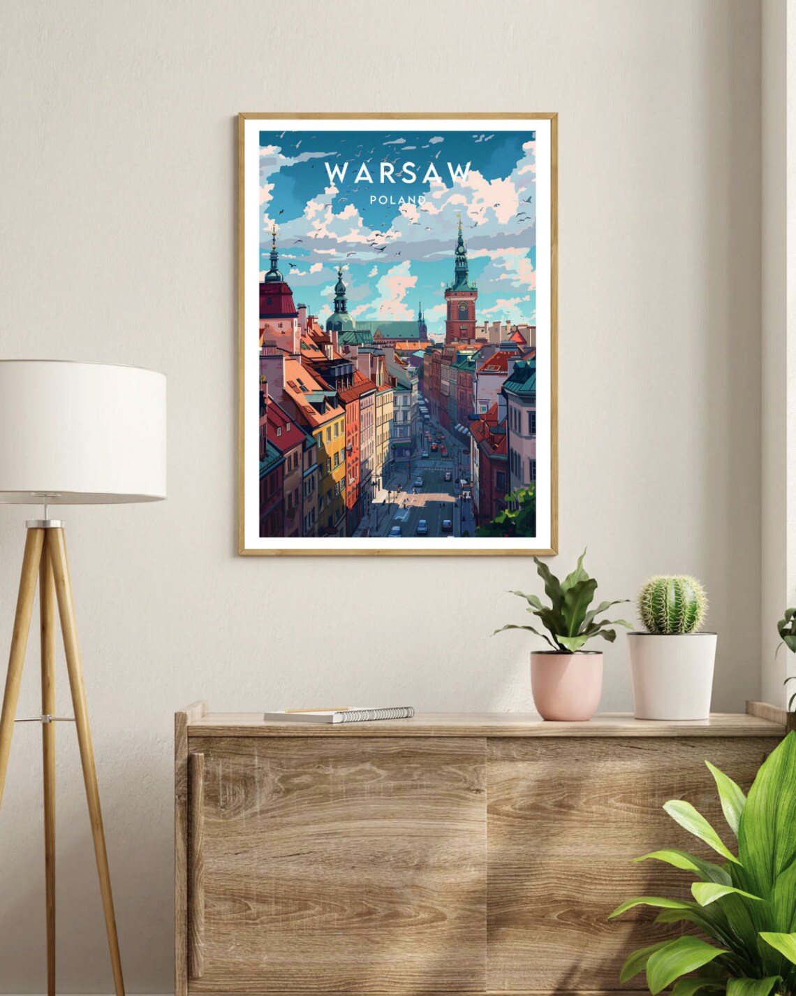 Warsaw Travel Poster, Poland European Wall Art - Image 3
