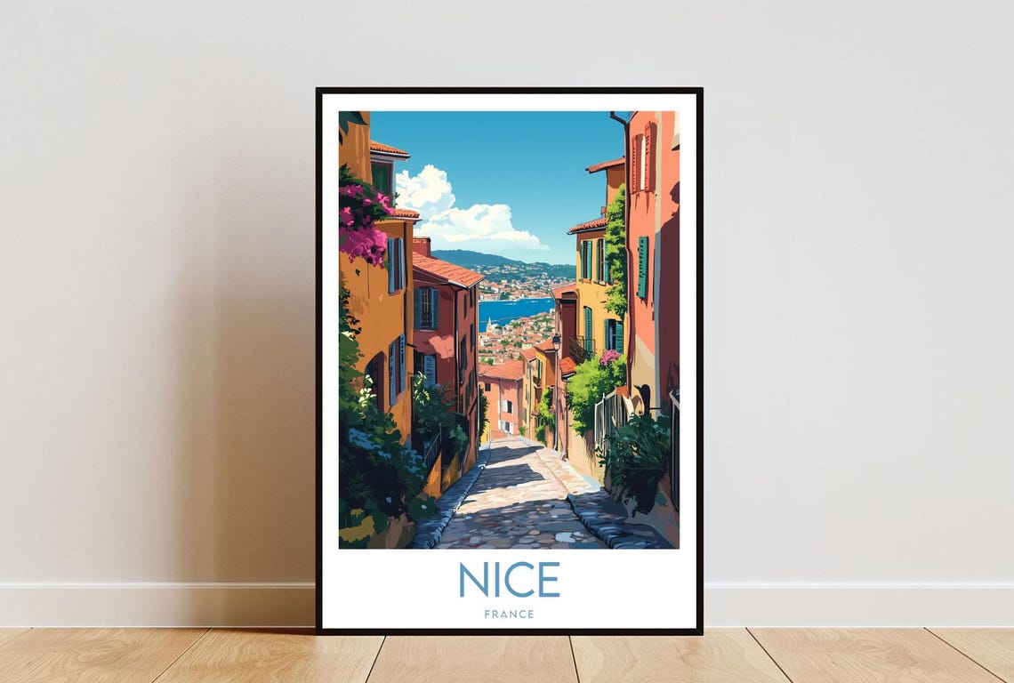 Nice Travel Print France Nice Poster France Poster Travel Wall Art France Print France Wall Art Europe Print Nice Print French Art