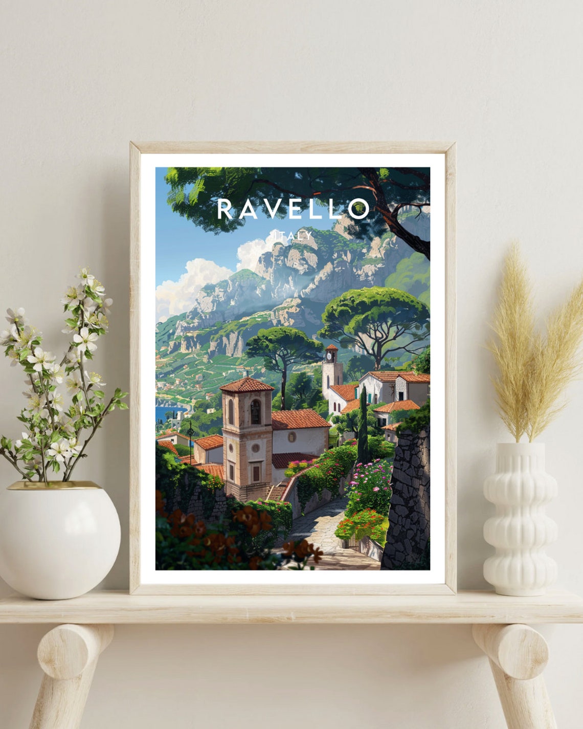 Ravello Travel Print Italy Ravello Poster Italy Poster Travel Wall Art Italy Print Poster Italy Europe Ravello Italy Wall Art - Image 4