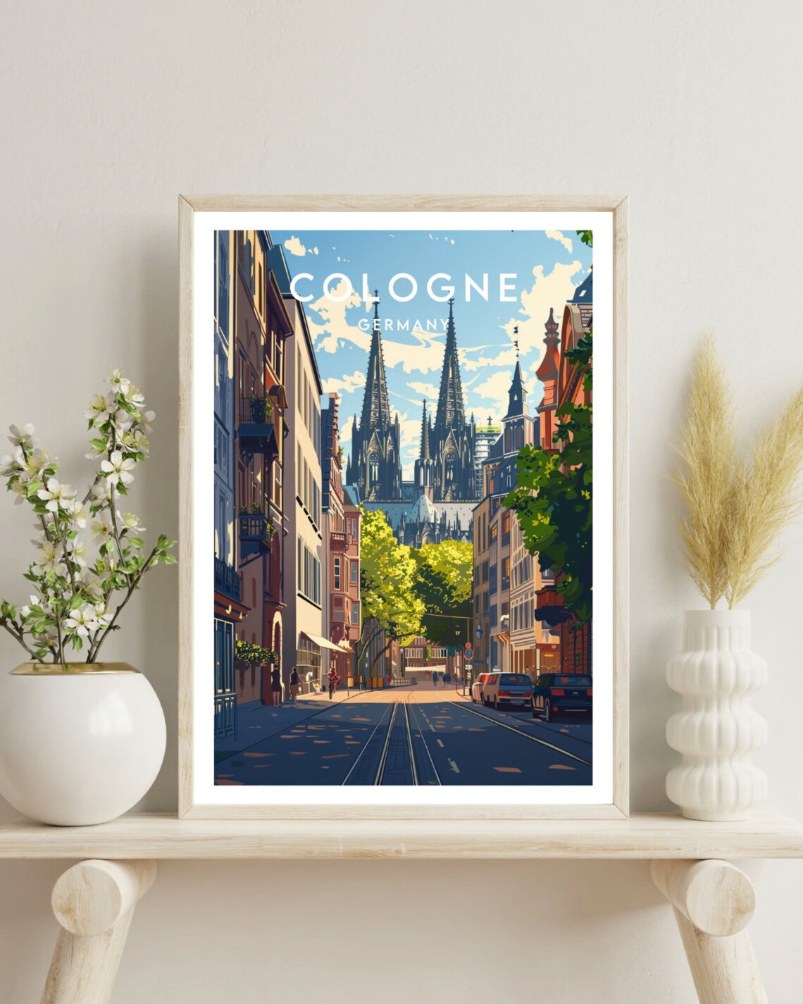 Cologne Germany Street View Cologne Cathedral Spires City Poster - Image 4