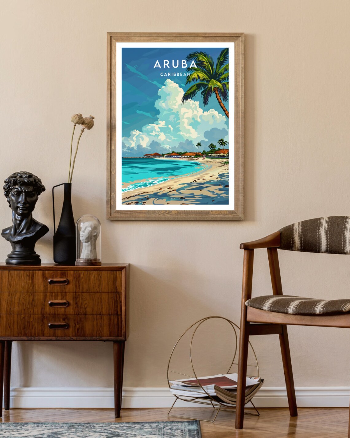 Aruba Travel Print Caribbean Aruba Poster Caribbean Poster Travel Wall Art Aruba Print Aruba Caribbean Travel Mural Poster - Image 2