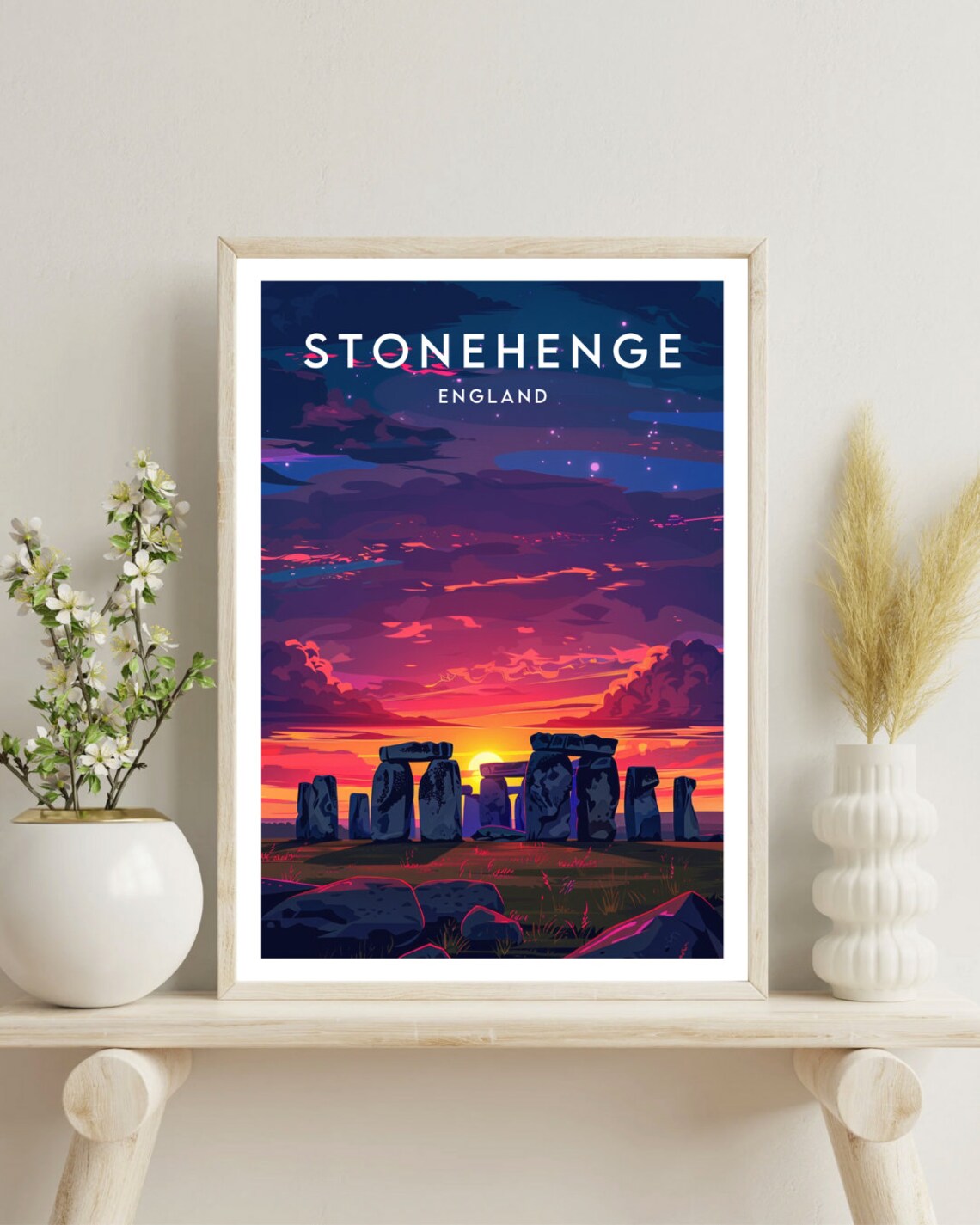 Stonehenge Travel Poster, England Europe Wall Art - Image 4