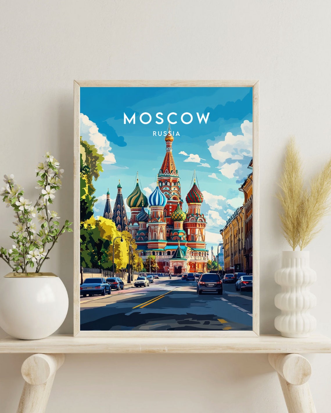Moscow Travel Print Russia Moscow Poster Russia Poster Travel Wall Art Russia Print Russia Europe Moscow St Basils Cathedral - Image 4