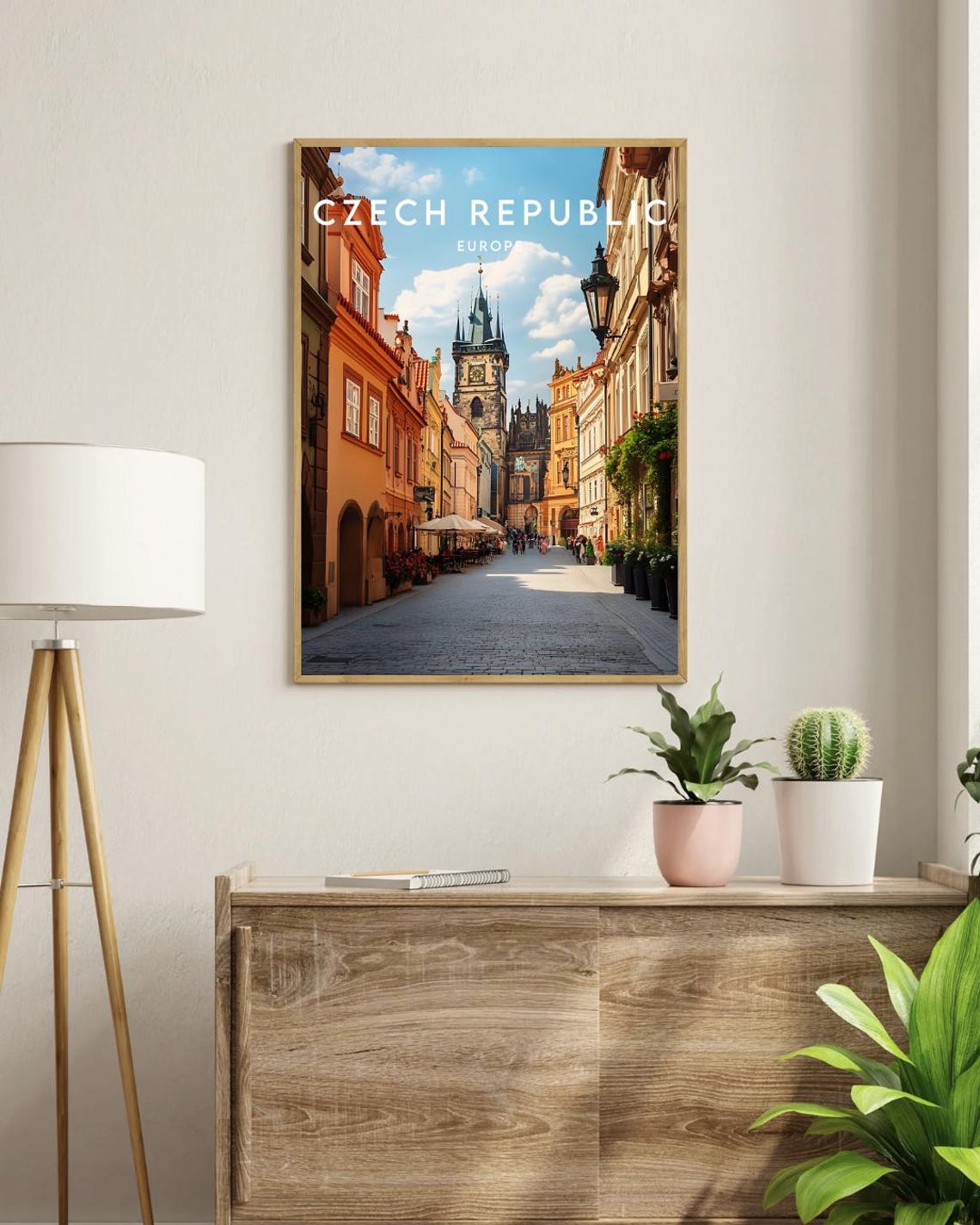 Prague Czech Republic Old Town Street Clock Tower Travel Poster - Image 3