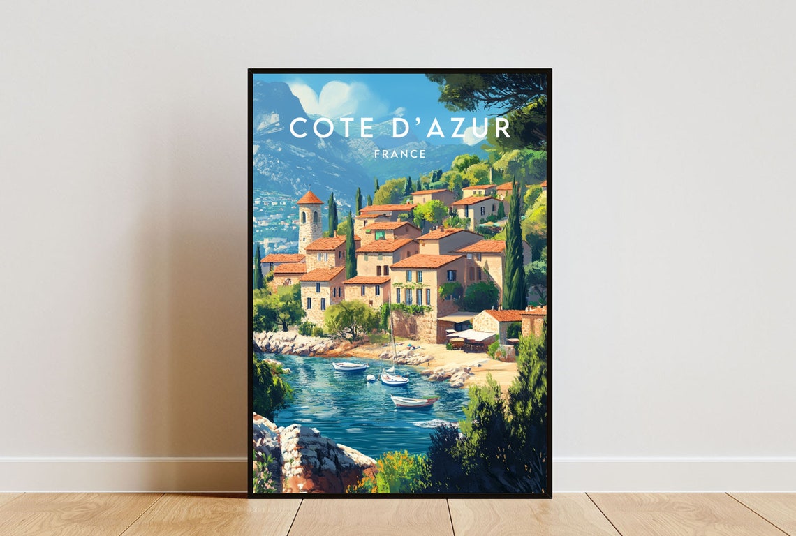 Cte Dazur Travel Print France Cte Dazur Poster France Poster Travel Wall Art France Print Poster France Europe Cte Dazur