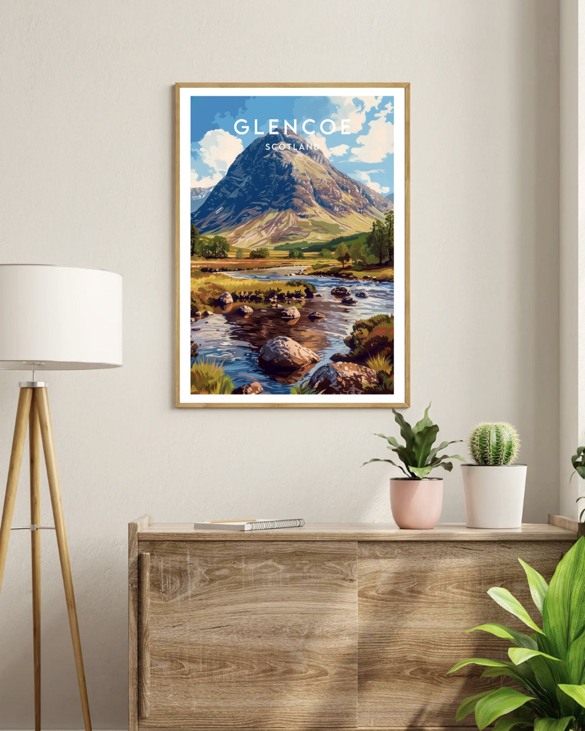 Glencoe Scotland Highland Mountain River Valley Wilderness Poster - Image 3