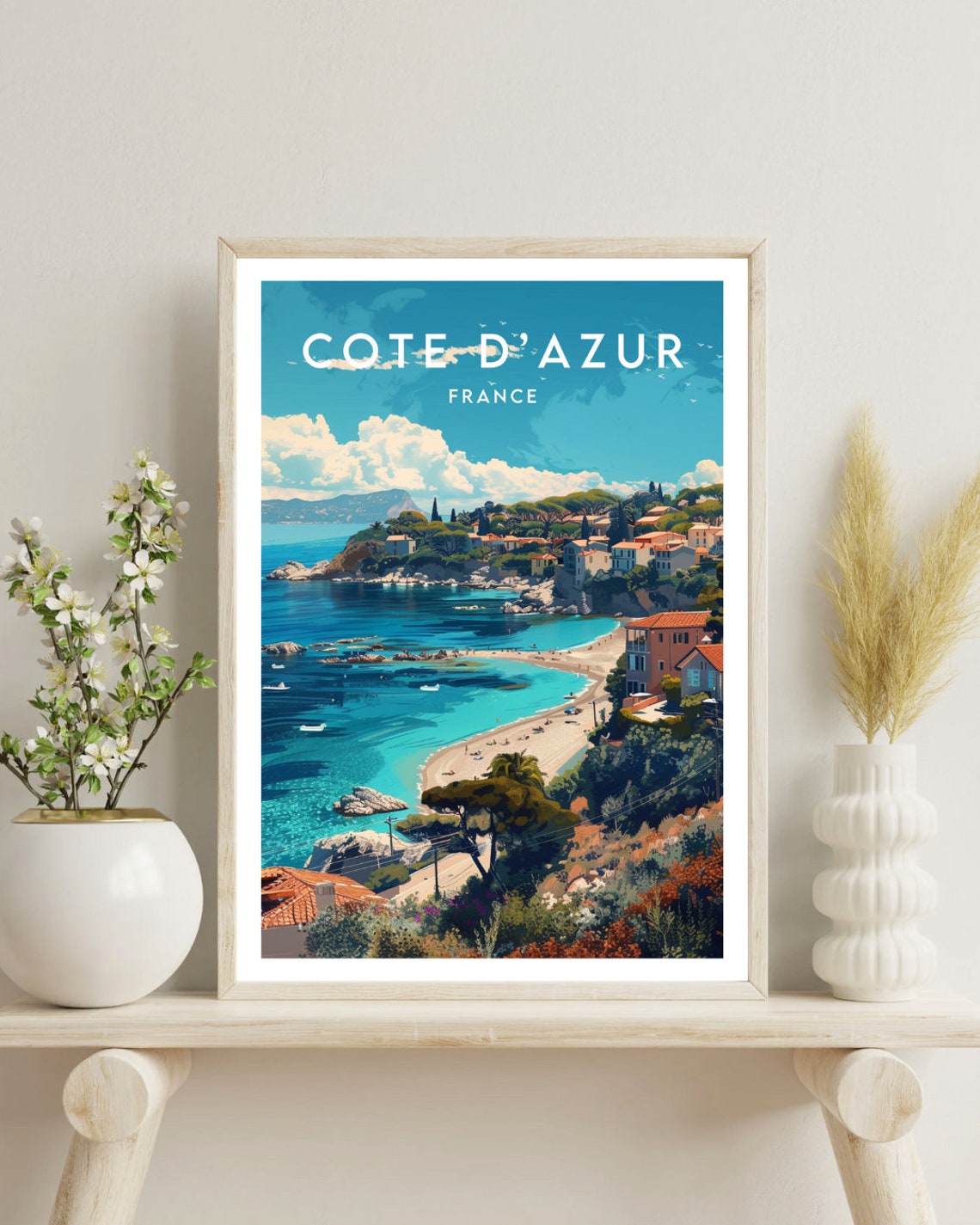 Cte Dazur Travel Print France Cte Dazur Poster France Poster Travel Wall Art France Print Poster France Europe Cte Dazur - Image 4