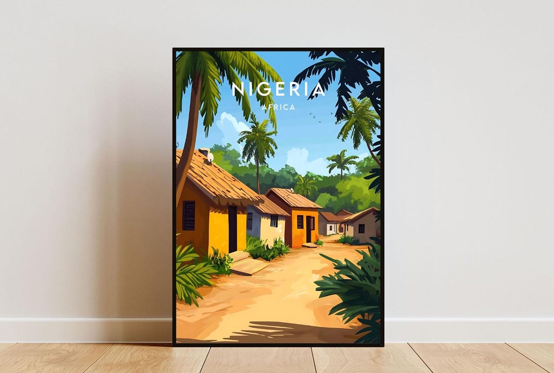 Nigeria Travel Print Africa Nigeria Poster Africa Poster Travel Wall Art Africa Print Nigeria Wall Art Nigeria Print Lagos Poster