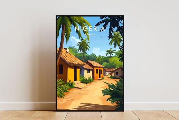 Nigeria Travel Print Africa Nigeria Poster Africa Poster Travel Wall Art Africa Print Nigeria Wall Art Nigeria Print Lagos Poster
