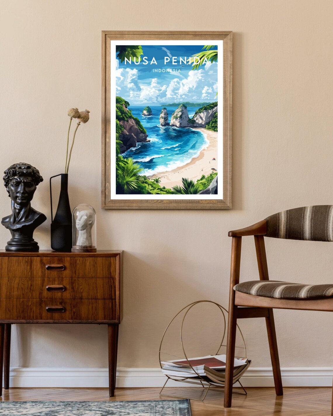 Nusa Penida Indonesia Cliff Beach Turquoise Cove Travel Poster - Image 2