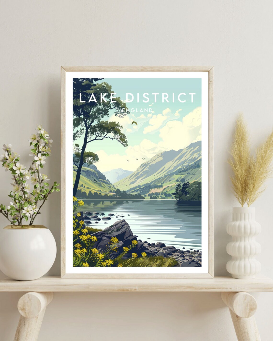 Lake District England Mountain Lake Serene Vintage Travel Art Poster - Image 4