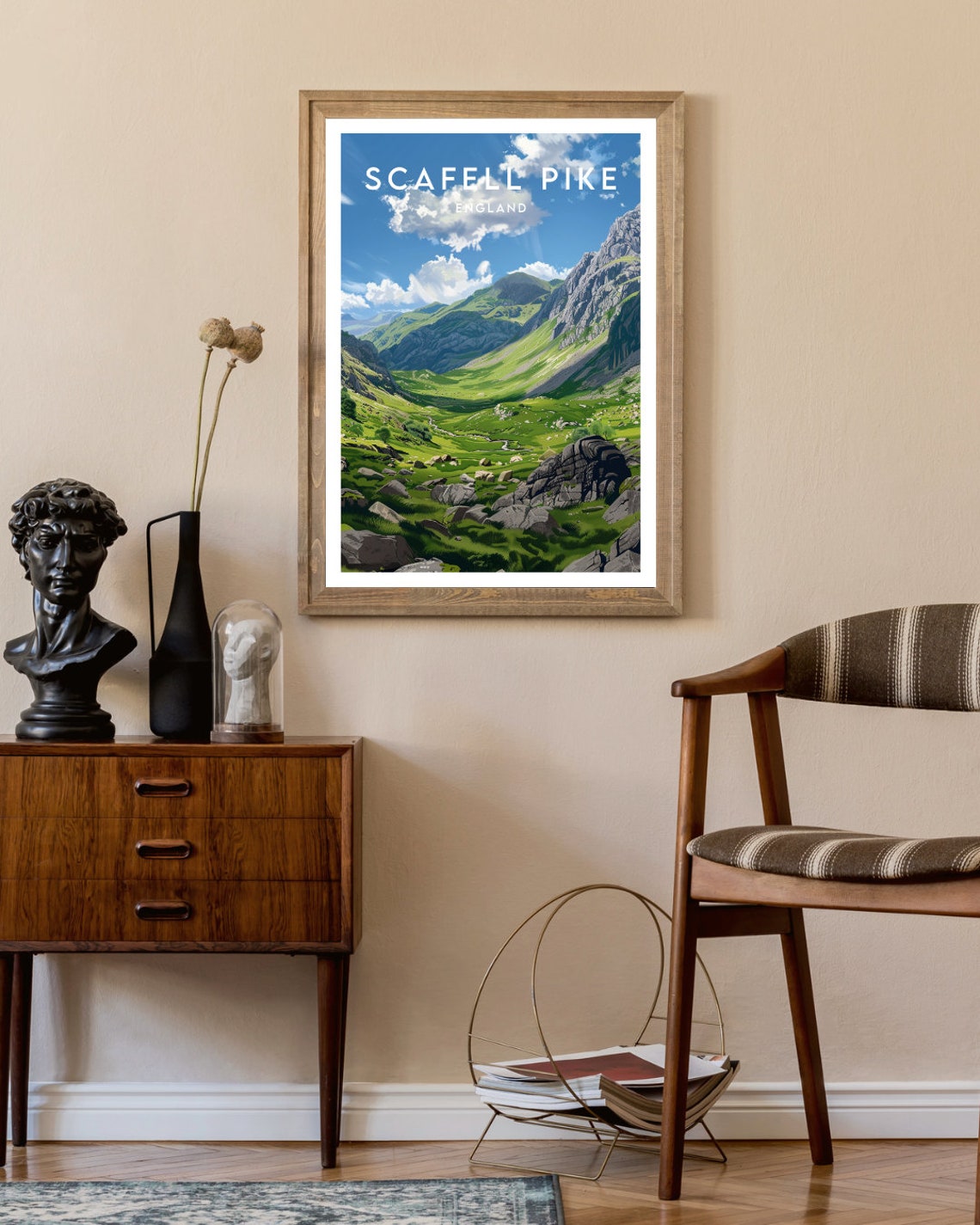 Scafell Pike England Green Mountain Valley Vintage Travel Poster - Image 2