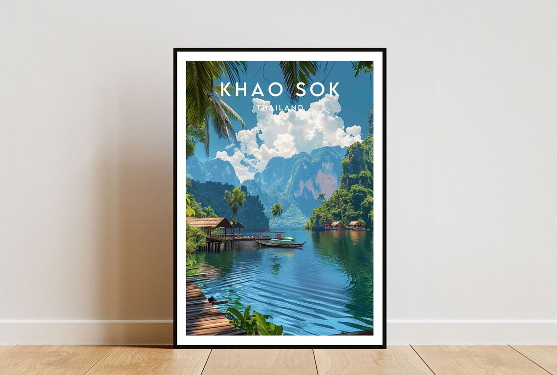 Khao Sok Travel Print Thailand Khao Sok Poster Thailand Poster Travel Wall Art Thailand Print Khao Sok Thai Poster Thailand