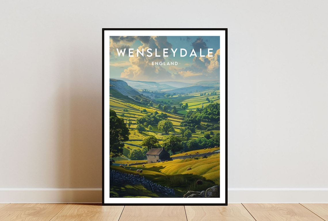 Wensleydale Travel Print England Wensleydale Poster England Poster Travel Wall Art England Print England Britain Wensleydale Uk