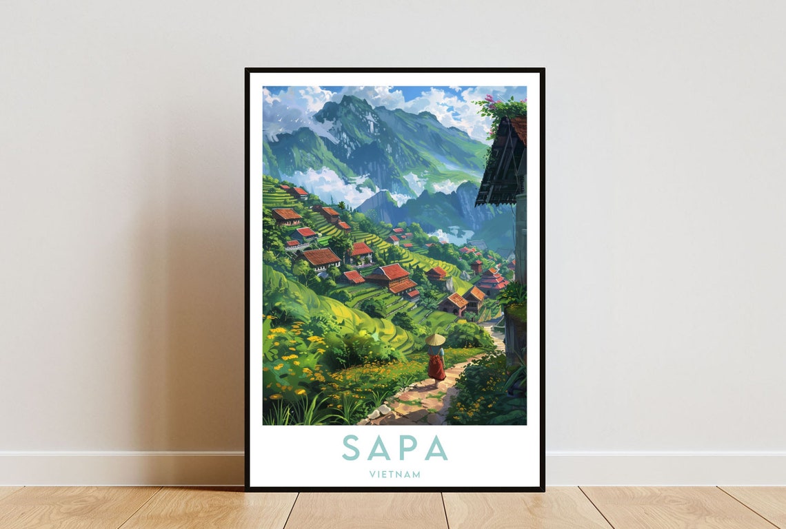 Sapa Travel Print Vietnam Sapa Poster Vietnam Poster Travel Wall Art Vietnam Print Sapa Wall Art Sapa Se Asia Home Wall Decor