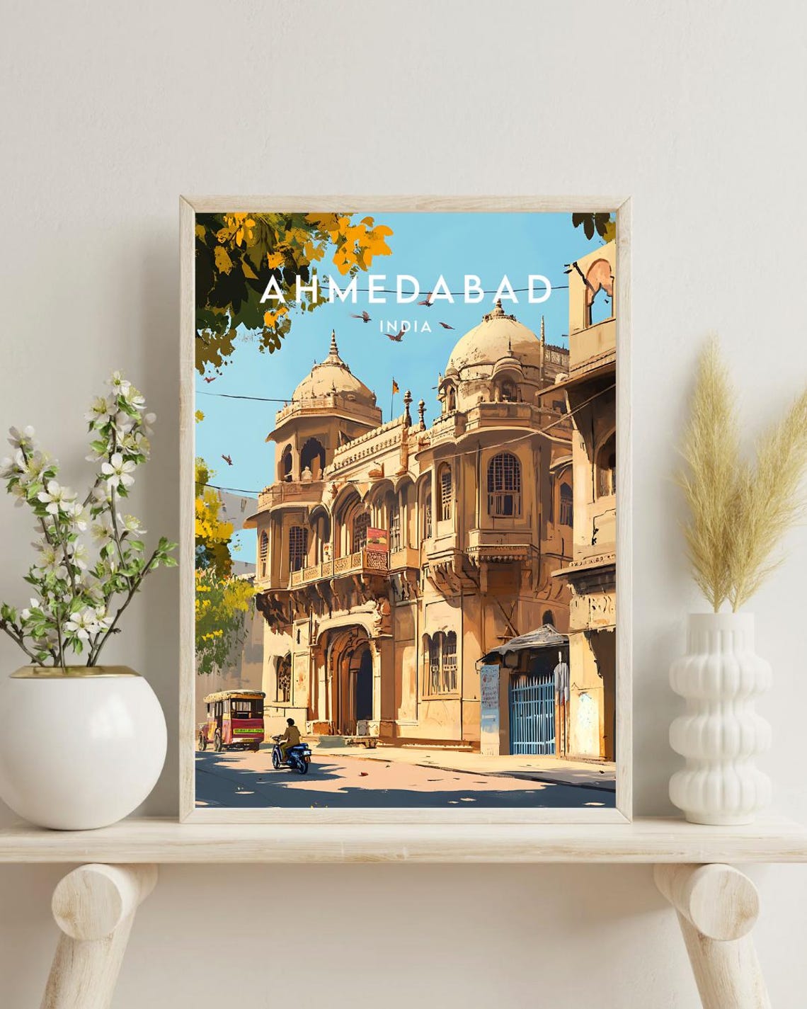 Ahmedabad Travel Print India Ahmedabad Poster India Poster Travel Wall Art India Print India Art Ahmedabad Print India Gujarat Art - Image 4