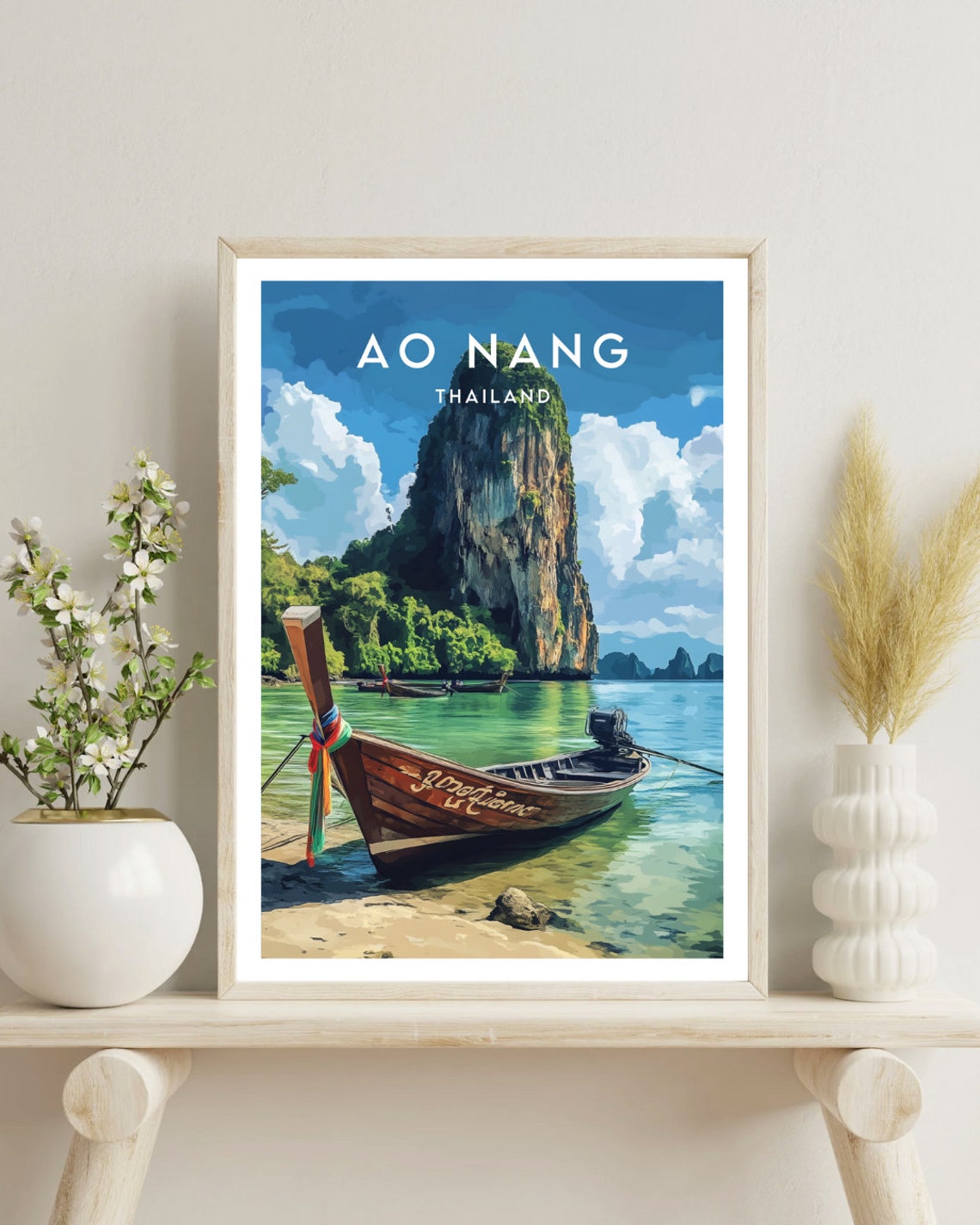 Ao Nang Travel Print Thailand Ao Nang Poster Thailand Poster Travel Wall Art Thailand Print Thai Poster Krabi Poster Krabi Ao Nang - Image 4