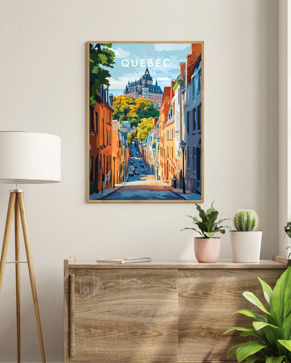 Quebec Canada Old Town Street Castle Hill Autumn Colors Travel Poster - Image 3