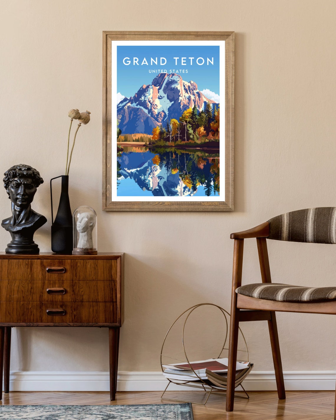 Grand Teton Travel Print United States Grand Teton Poster America Poster Travel Wall Art America Print Grand Teton Usa Wyoming - Image 2