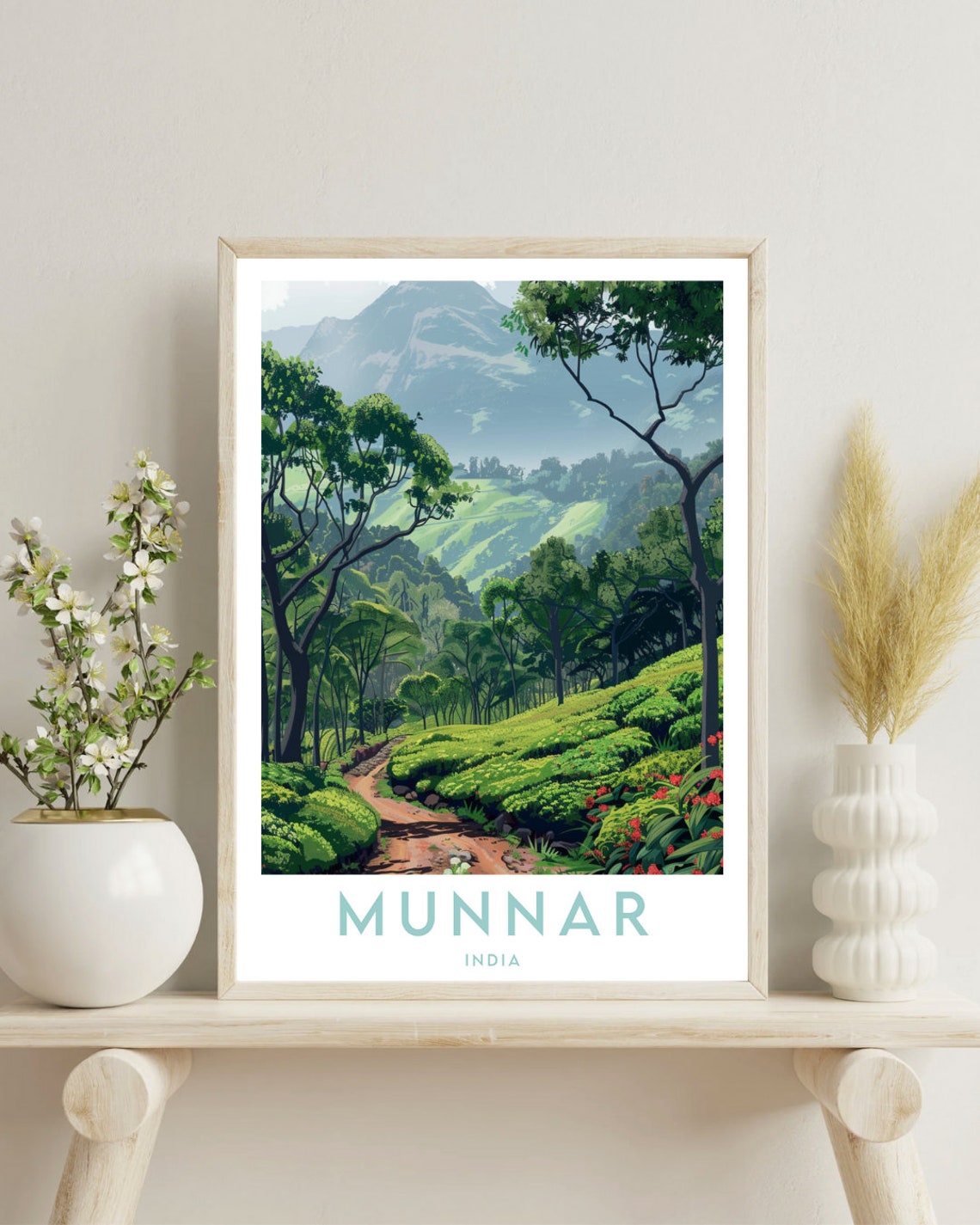 Munnar Travel Print India Munnar Poster India Poster Travel Wall Art India Print Kerala Kerala Poster South India Kochi Cochin - Image 4