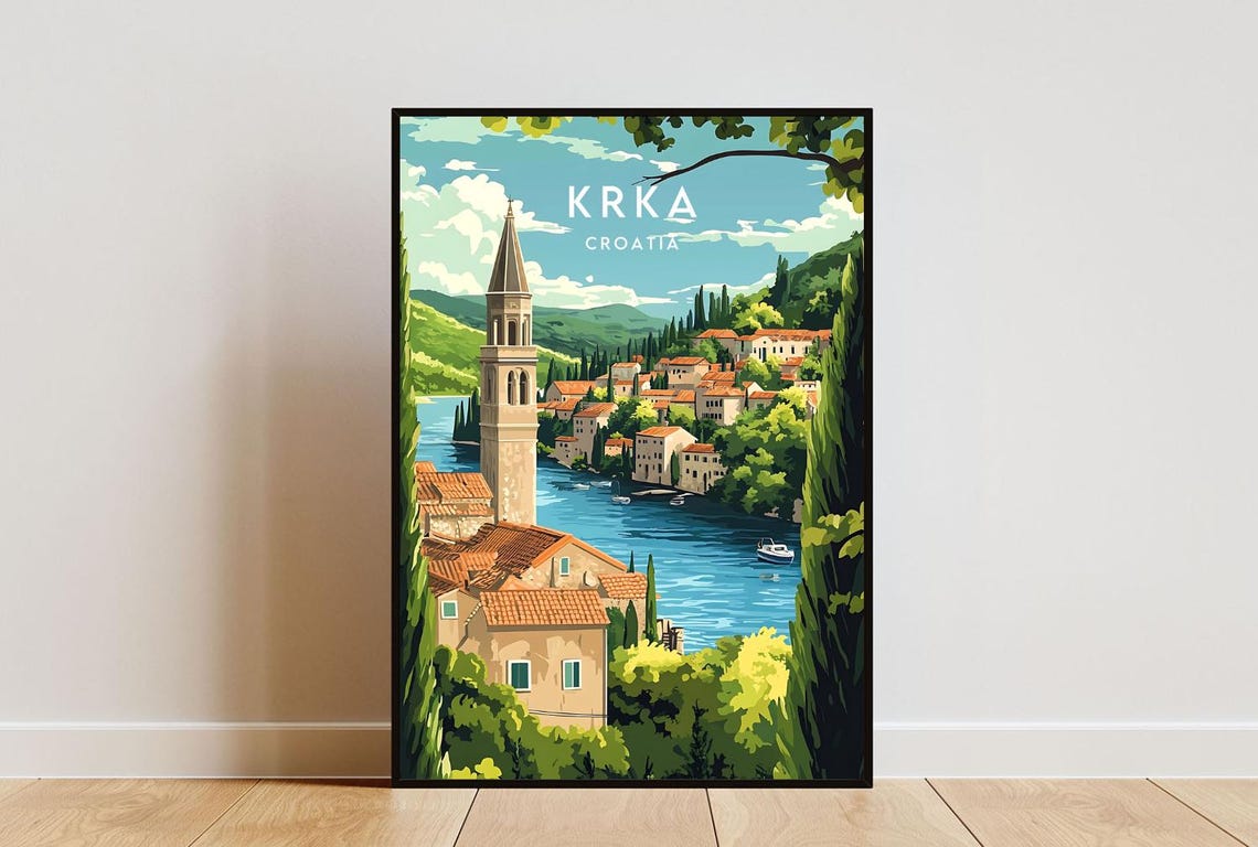 Krka Travel Print Croatia Krka Poster Croatia Poster Travel Wall Art Croatia Print Croatia Wall Art Krka Print Croatian Krka Print