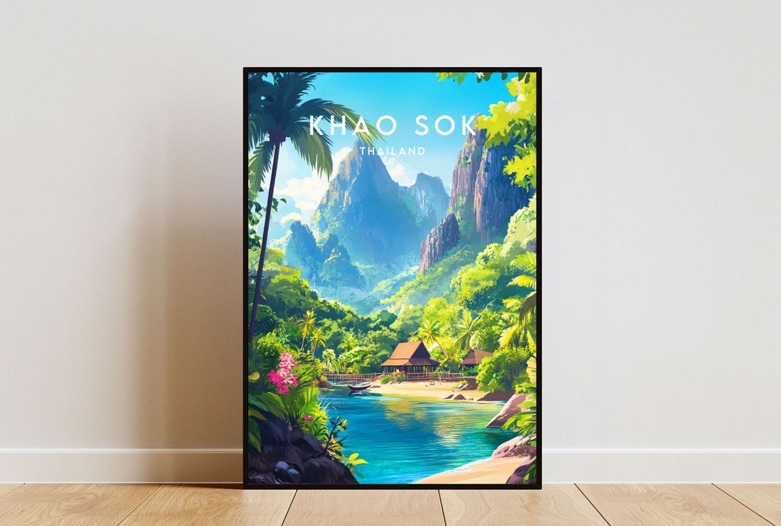 Khao Sok Travel Print Thailand Khao Sok Poster Thailand Poster Travel Wall Art Thailand Print Khao Sok Print Thai Poster Thailand