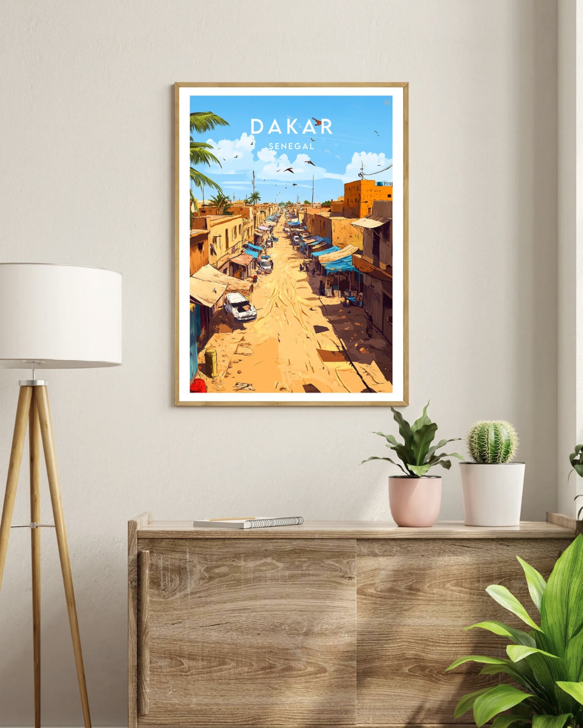 Dakar Market Street Bustling City Scene Senegal Travel Poster - Image 3