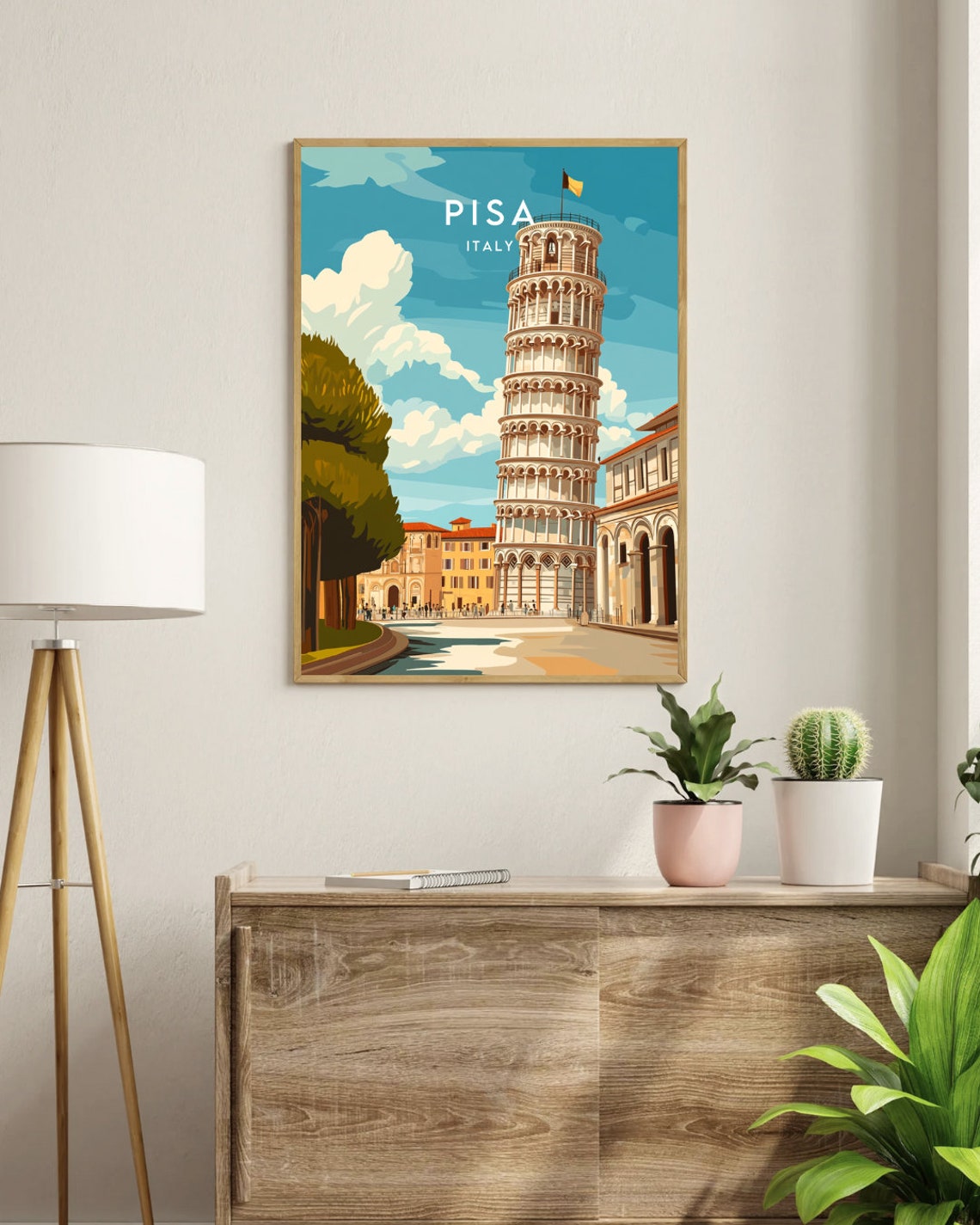 Pisa Italy Leaning Tower Marble Arches Historic Piazza Poster - Image 3