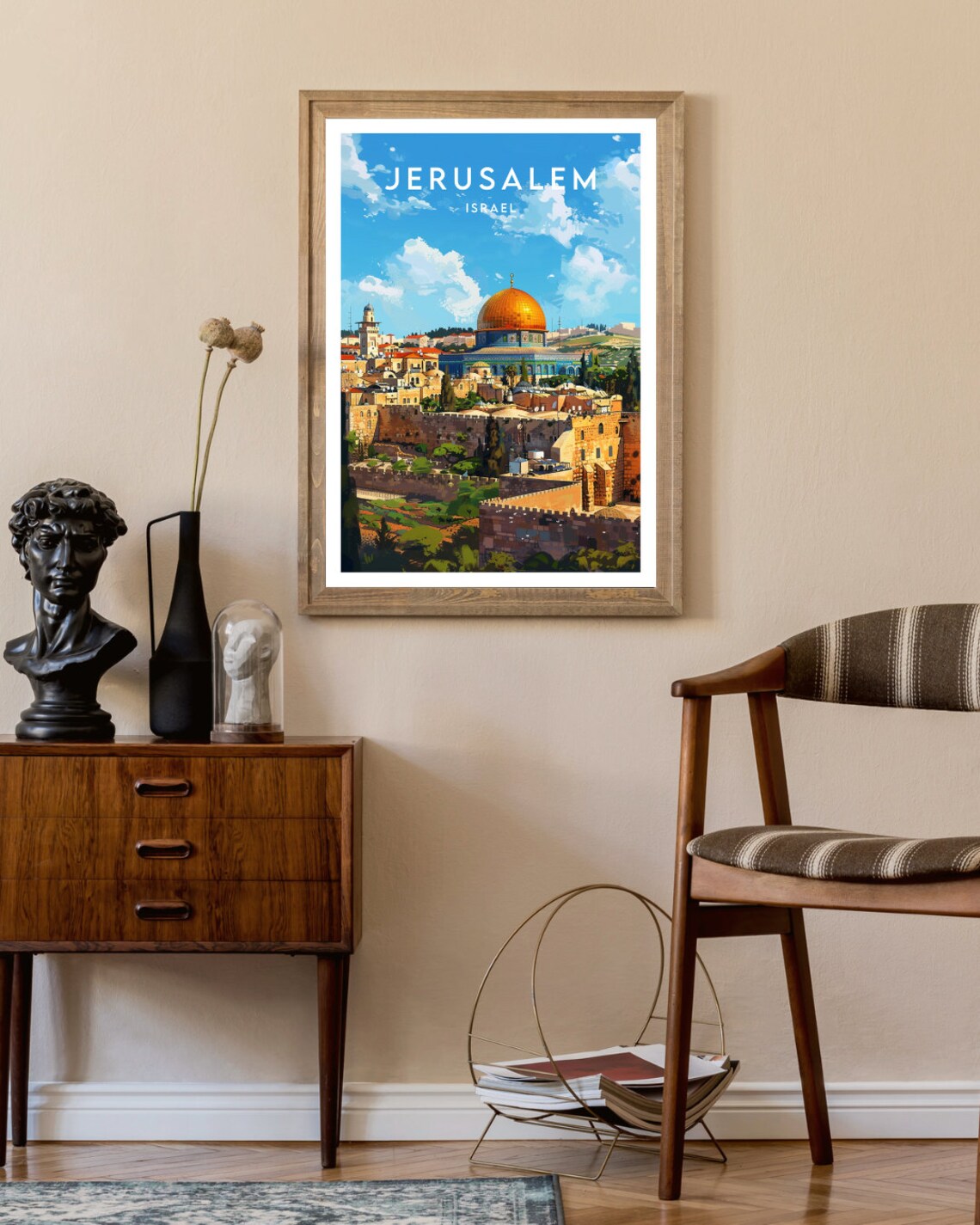 Jerusalem Travel Print Israel Jerusalem Poster Israel Poster Travel Wall Art Israel Print Jerusalem Asia Israel Middle East Poster - Image 2