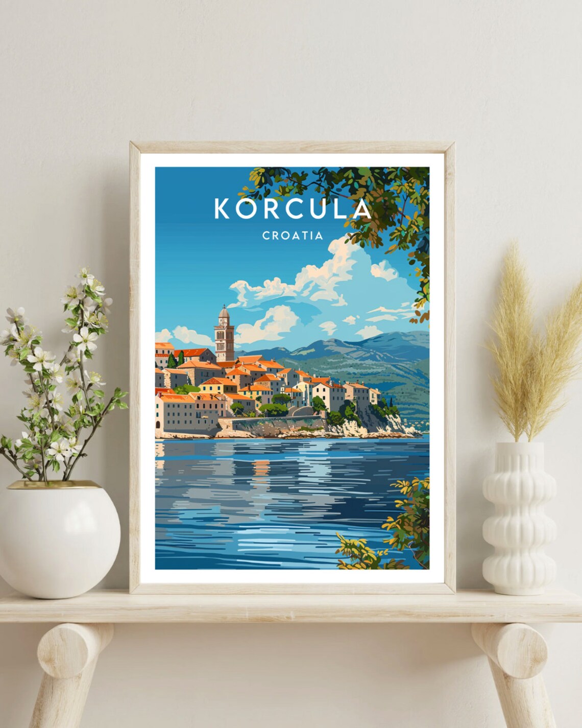 Korcula Travel Poster, Croatia Europe Wall Art - Image 4