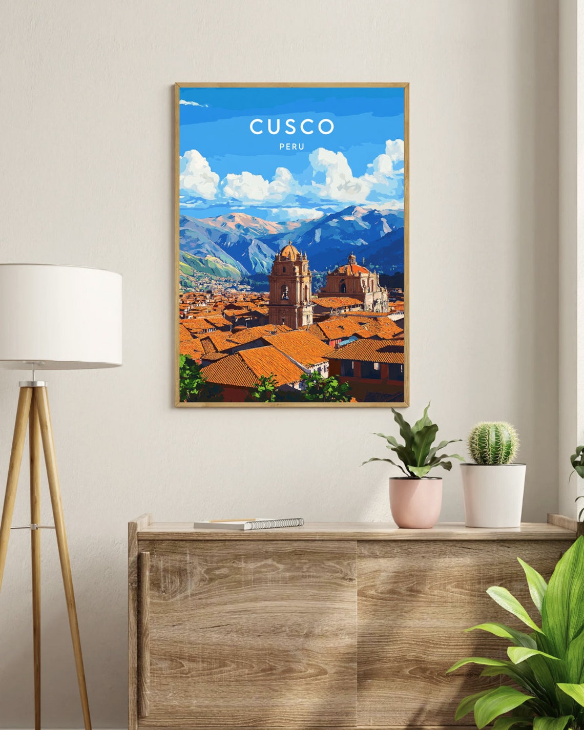Cusco Peru Cathedral Red Rooftops Andes Mountain Historic Poster - Image 3
