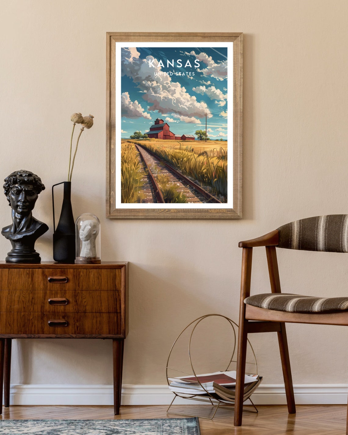 Kansas Travel Print United States Kansas Poster America Poster Travel Wall Art America Print America Kansas Usa Poster Travel - Image 2