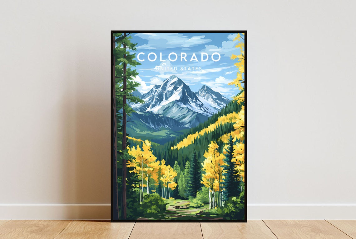 Colorado Travel Print United States Colorado Poster America Poster Travel Wall Art America Print Colorado Usa United States Print