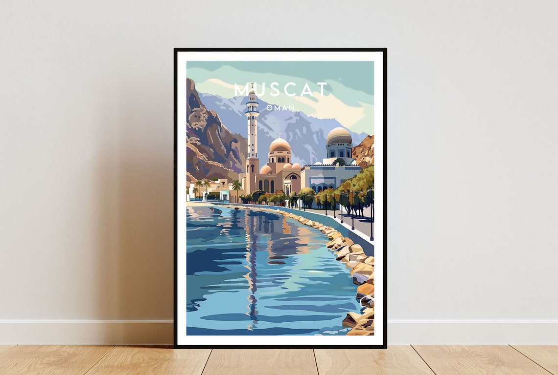 Muscat Travel Print Oman Muscat Poster Oman Poster Travel Wall Art Oman Print Oman Asia Muscat Middle East Poster Muscat Wall Art