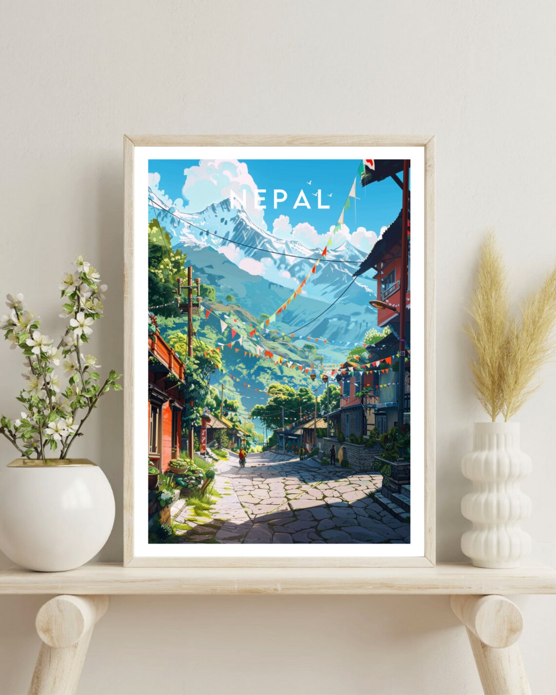 Nepal Travel Poster, Kathmandu Asia Wall Art - Image 4