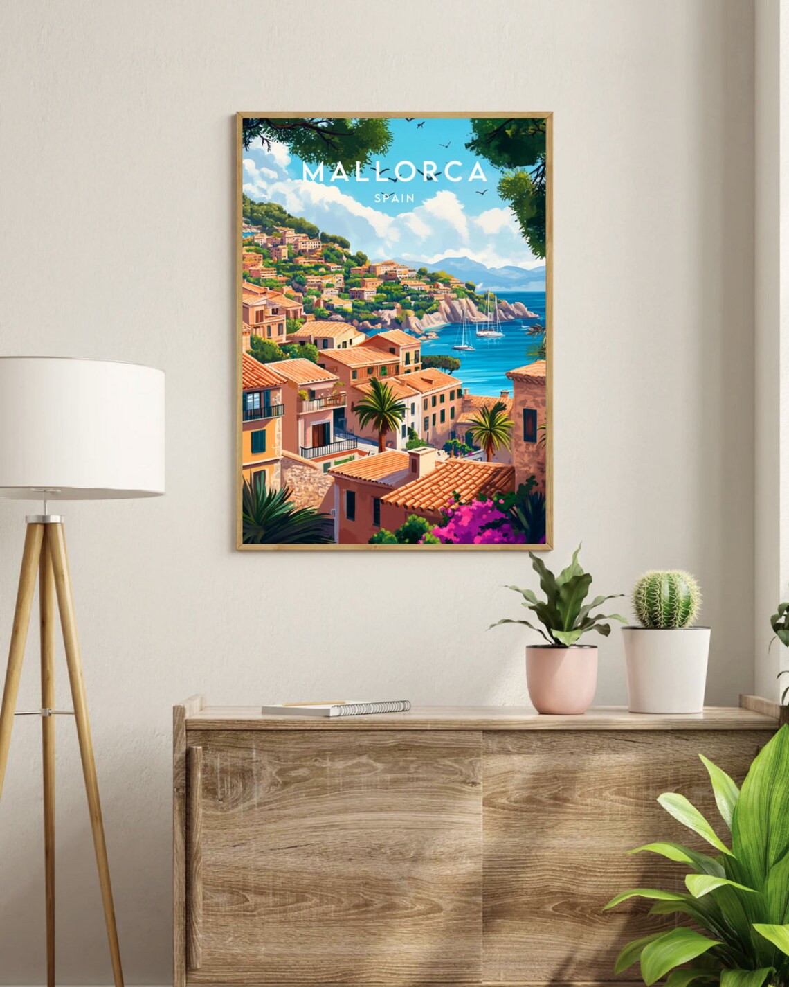 Mallorca Coastal Village Harbor Mediterranean Spain Travel Poster - Image 3