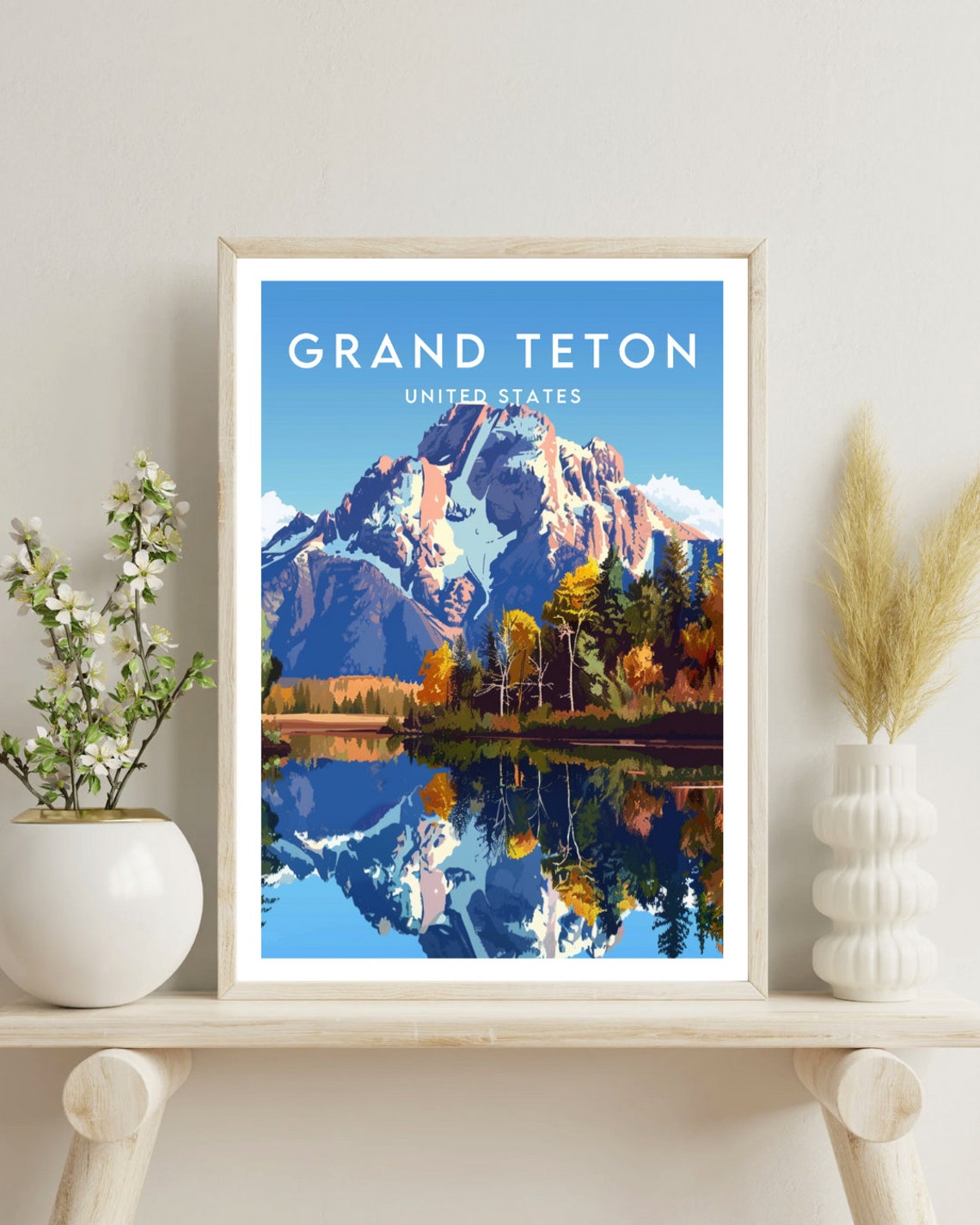 Grand Teton Travel Print United States Grand Teton Poster America Poster Travel Wall Art America Print Grand Teton Usa Wyoming - Image 4
