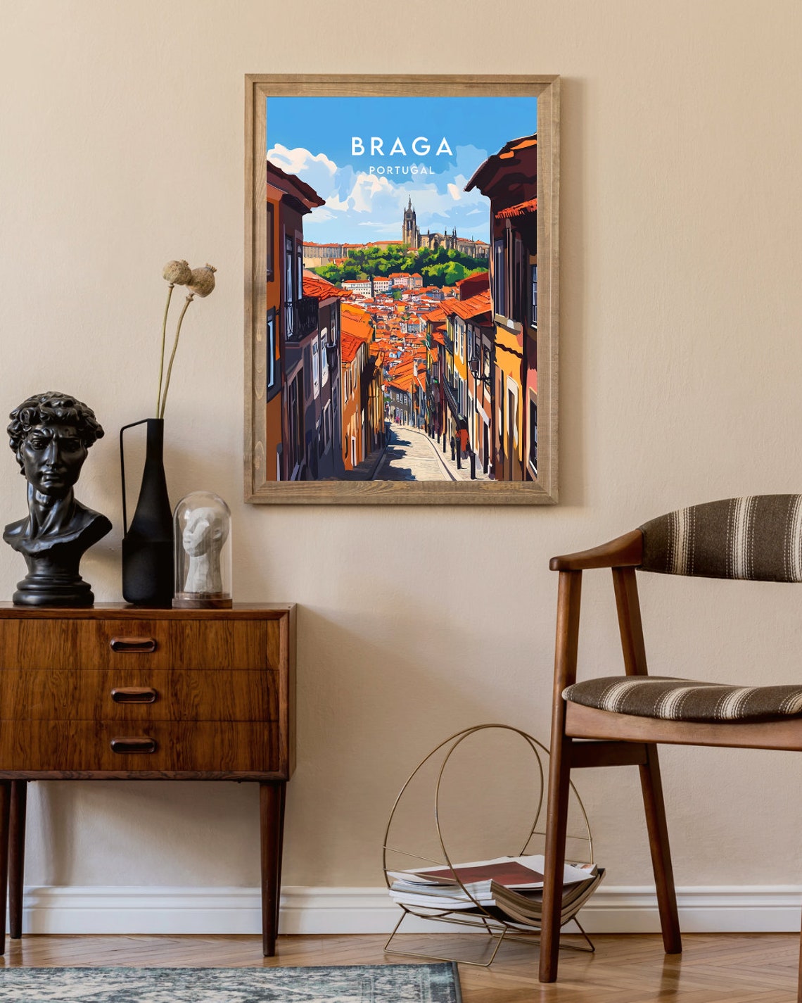Braga Travel Print Portugal Braga Poster Portugal Poster Travel Wall Art Portugal Print Portugal Wall Art Europe Art Braga Wall Art - Image 2