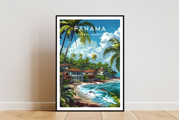 Panama Travel Print Central America Panama Poster Central America Poster Travel Wall Art Panama Print Panama Central America Travel