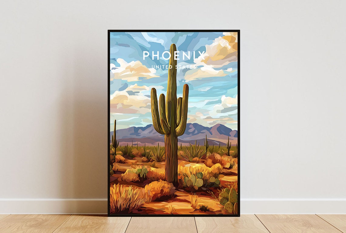Phoenix Travel Print United States Phoenix Poster America Poster Travel Wall Art America Print Poster America Phoenix Usa Arizona
