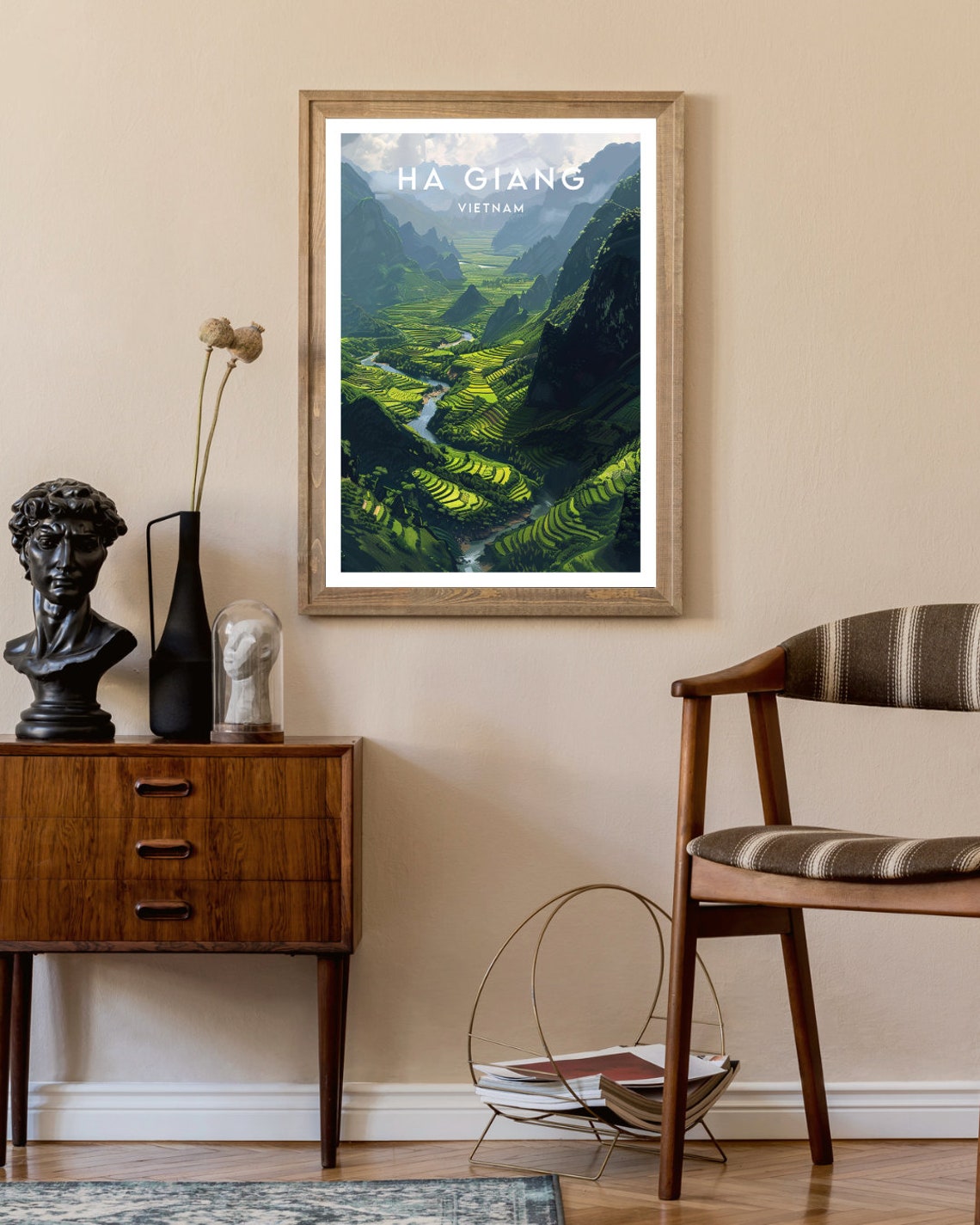 Ha Giang Vietnam Emerald Terraced Valley and Karst Peaks Art Poster - Image 2