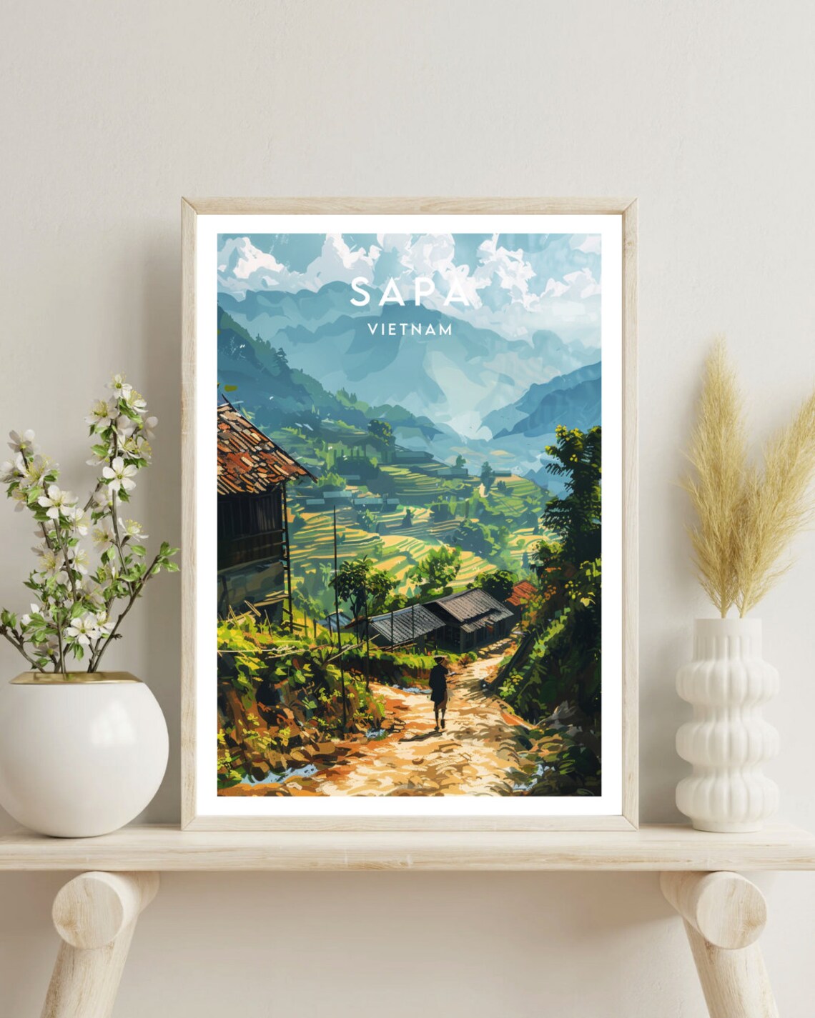 Sapa Vietnam Rice Terraces and Mountain Village Travel Art Poster - Image 4