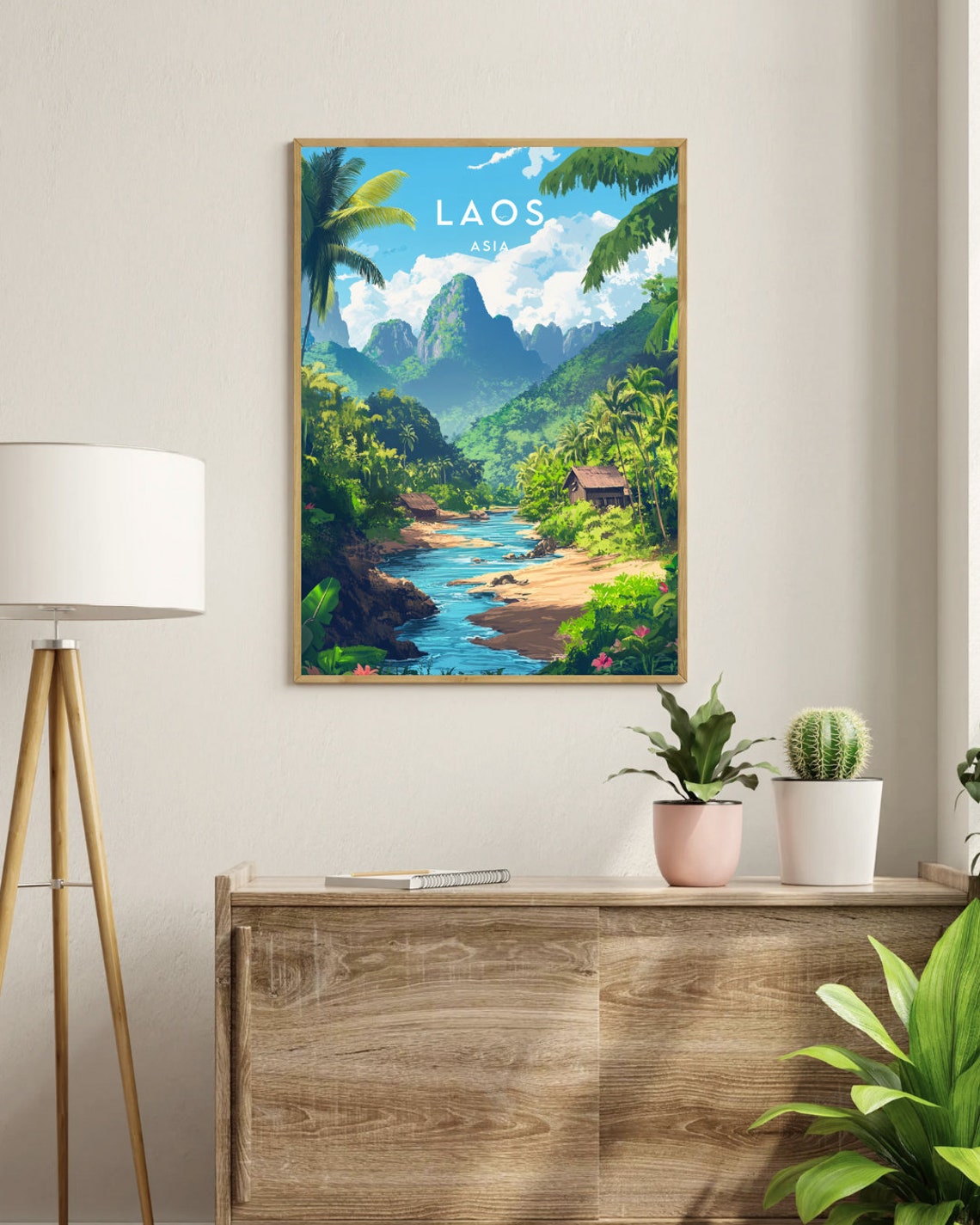 Laos Travel Print Laos Poster Travel Wall Art Laos Print Travel Poster Travel Poster Se Asia Laos Home Wall Art Vang Vieng Print - Image 3