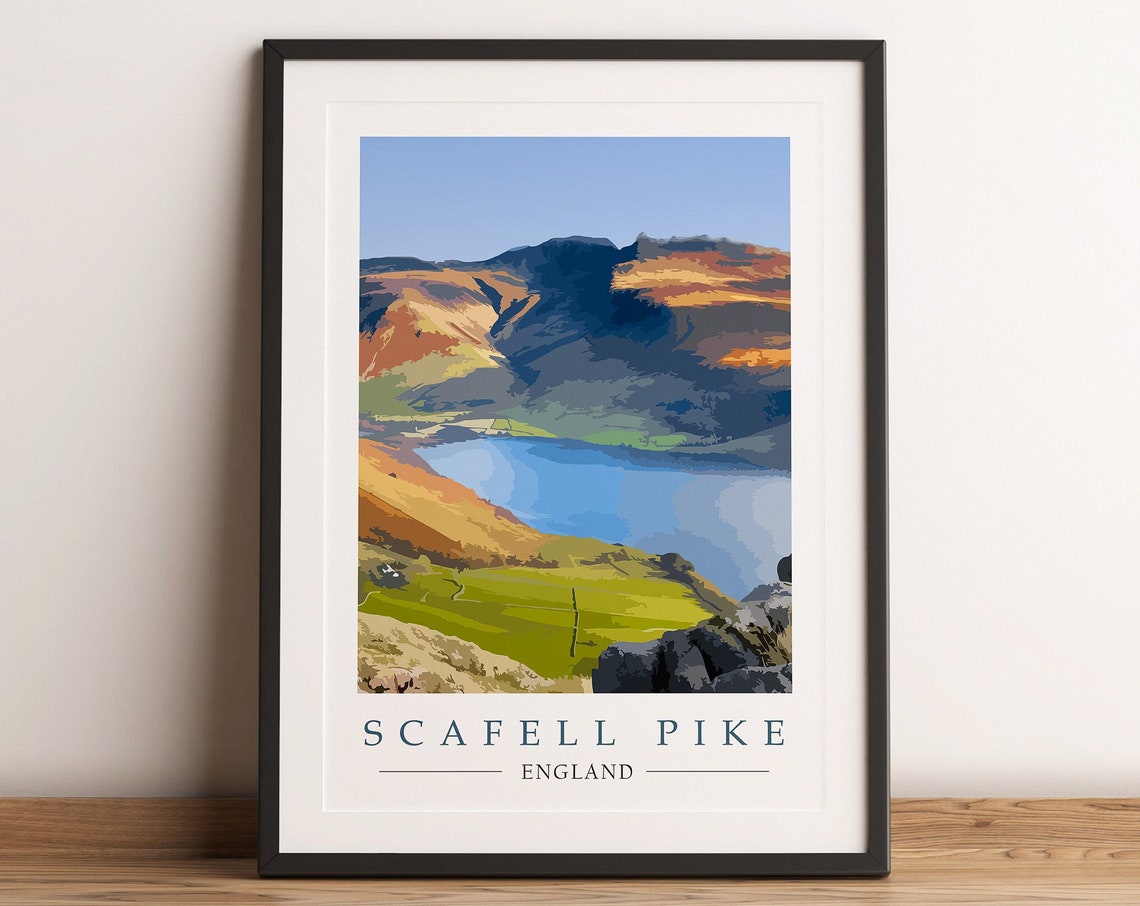 Scafell Pike England Mountain View Over Wastwater Lake Poster - Image 2