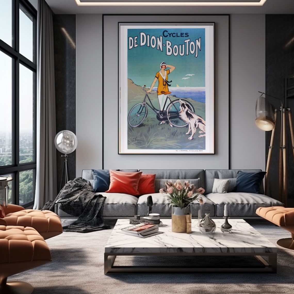 Vintage Cycles De Dion-Bouton Bicycle Advertising Art Poster