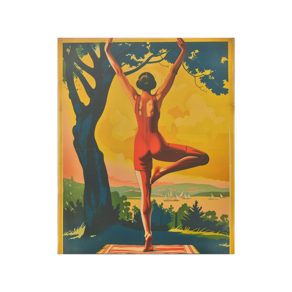 Retro Yoga Sun Salutation Art Print, Yoga Decor - Image 6