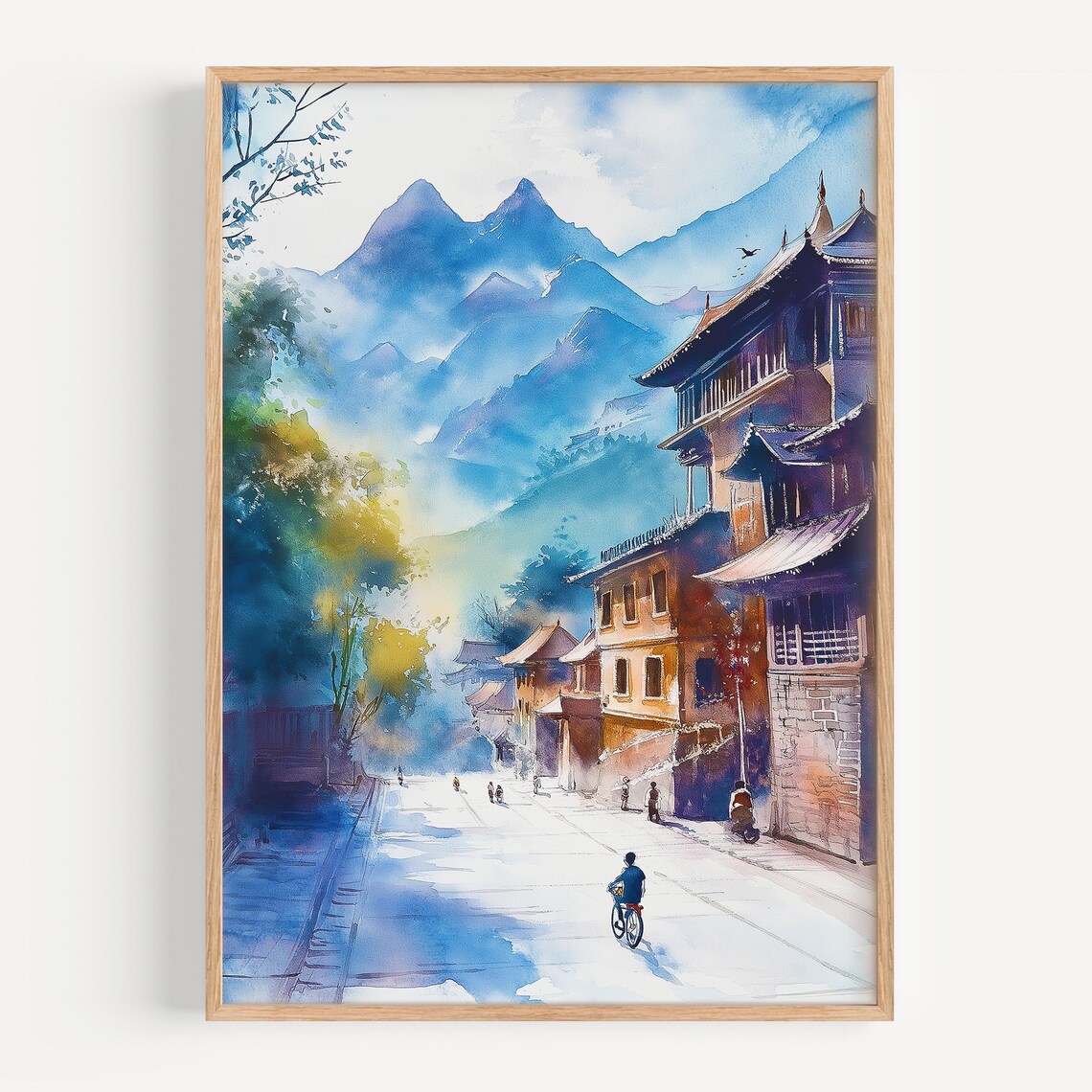 Chengdu Watercolor Painting, China Travel Poster